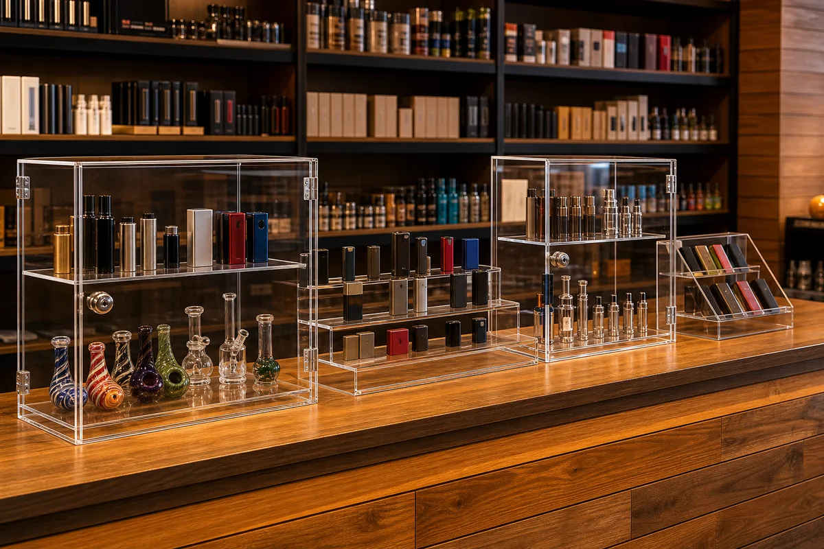Smoke Shop & Head Shop Owners — typical smoke shop acrylic display use case