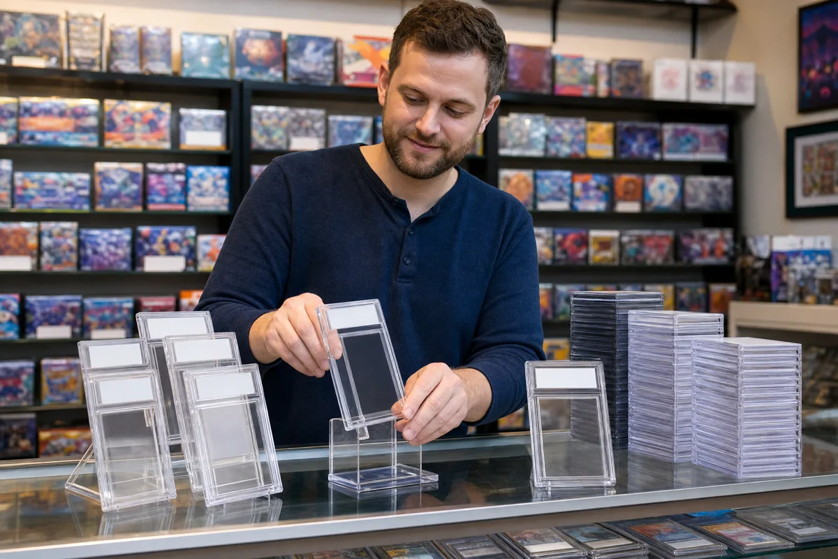 Card Shop Owners — typical acrylic display use case
