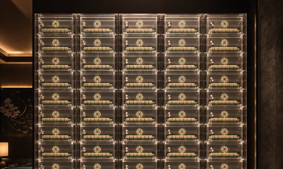 Boutique Mahjong Club: 60-Locker Acrylic Display Wall
