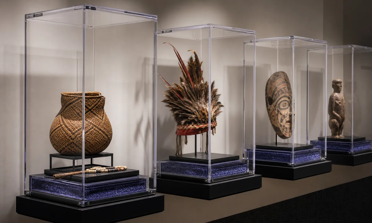 8 Archival Acrylic Display Cases for a 4-Month Museum Traveling Exhibit