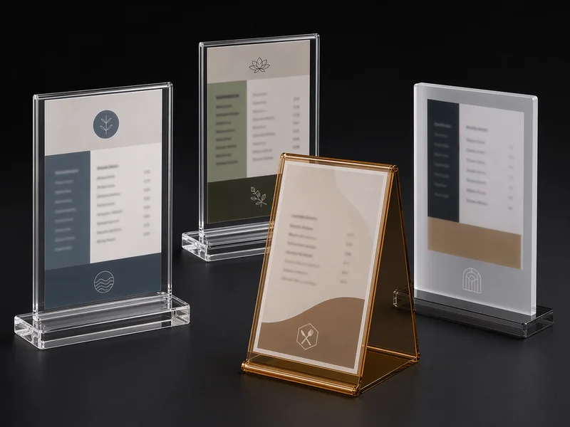 Representative Restaurant Table Menu Holders