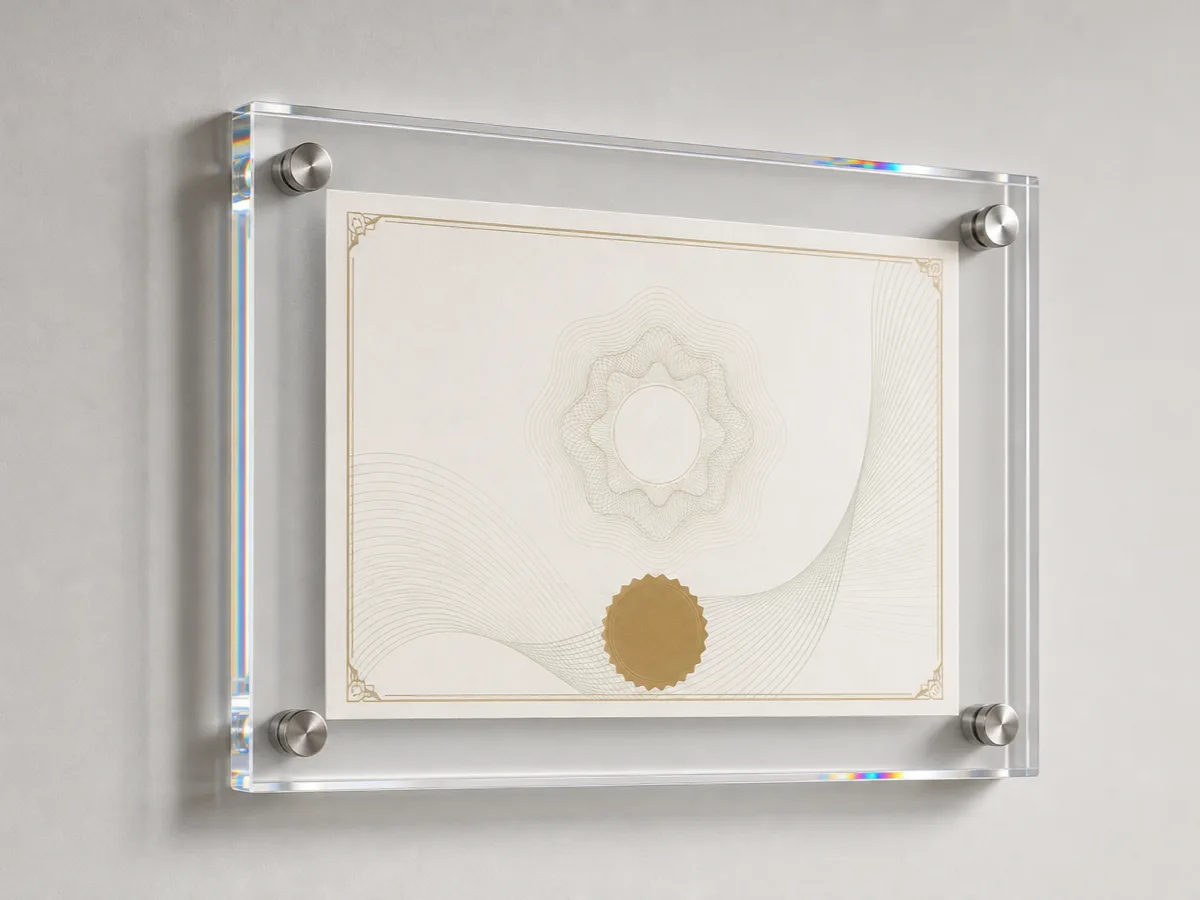 Standoff Pin Certificate Frames