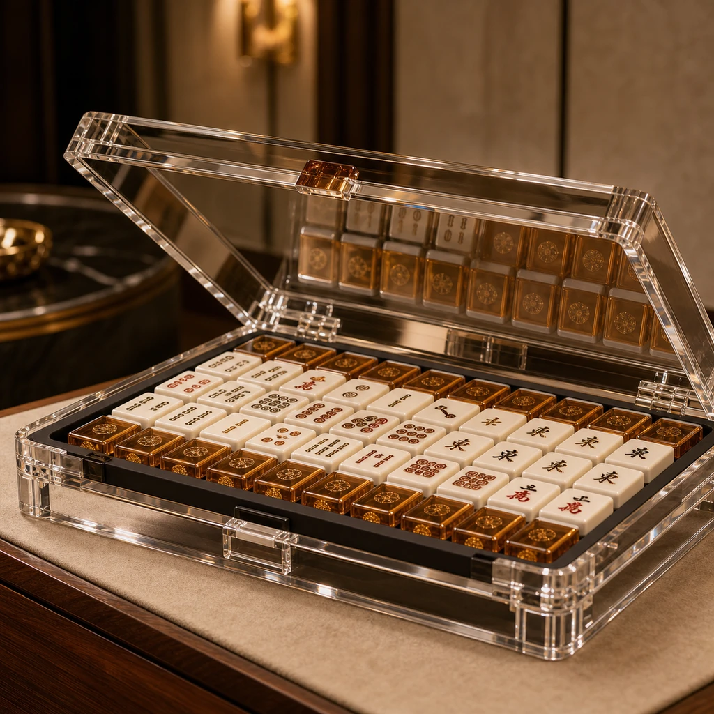 Premium Boutique Mahjong Lounge — Member Locker Wall — custom acrylic mahjong tile set project
