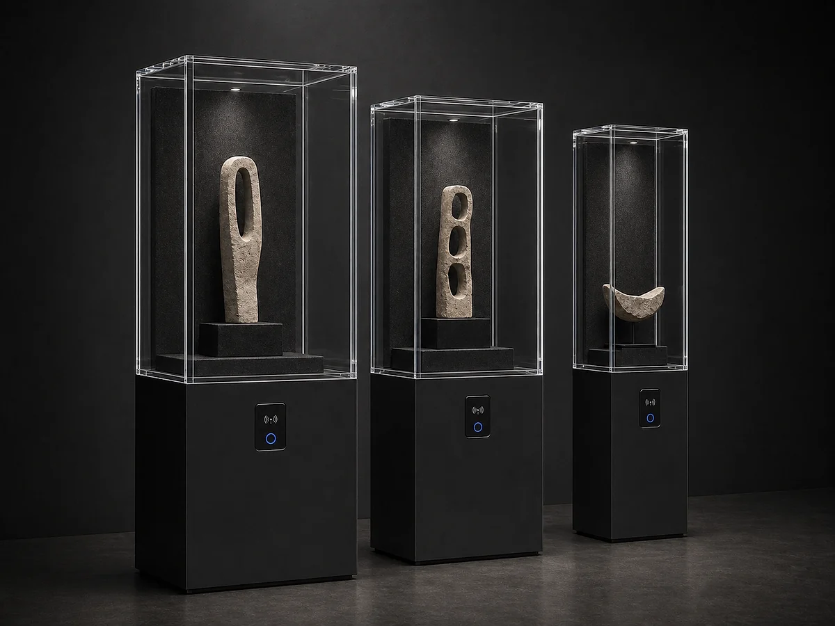 Museum Artifact Cases — Electronic Lock — custom lockable acrylic display case project
