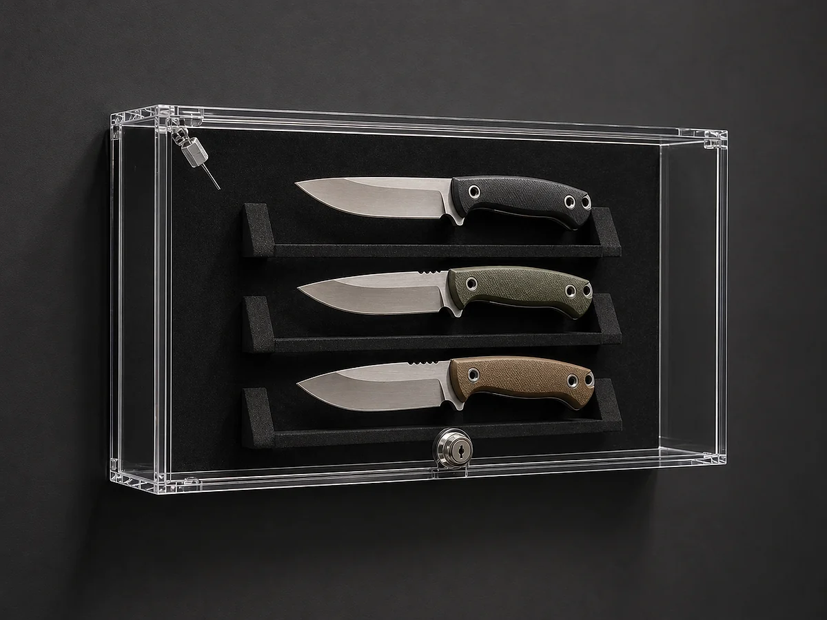 Firearm & Knife Retail — lockable acrylic display case use case