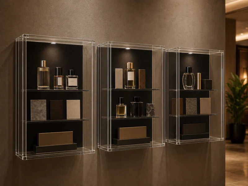 Hospitality and Brand Experience — wall mounted acrylic display case use case
