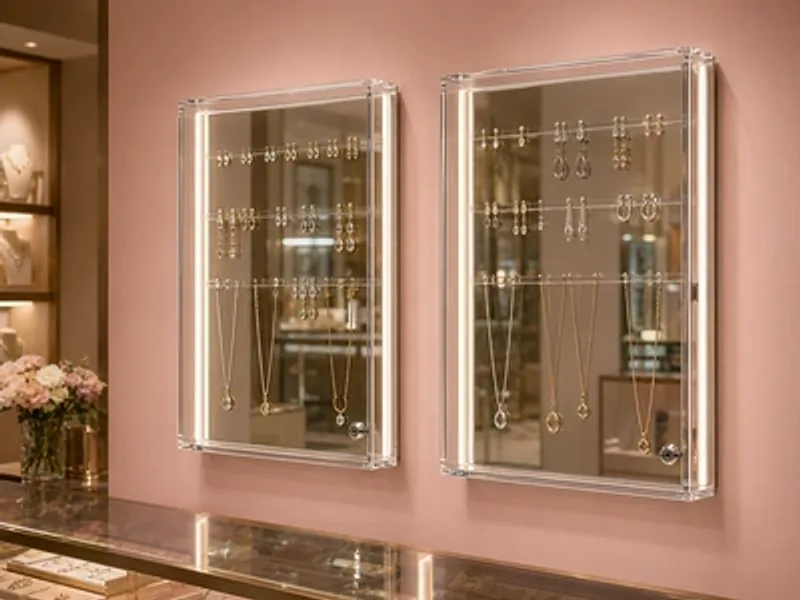 Jewelry Retail Wall Cases — wall mounted acrylic display case use case