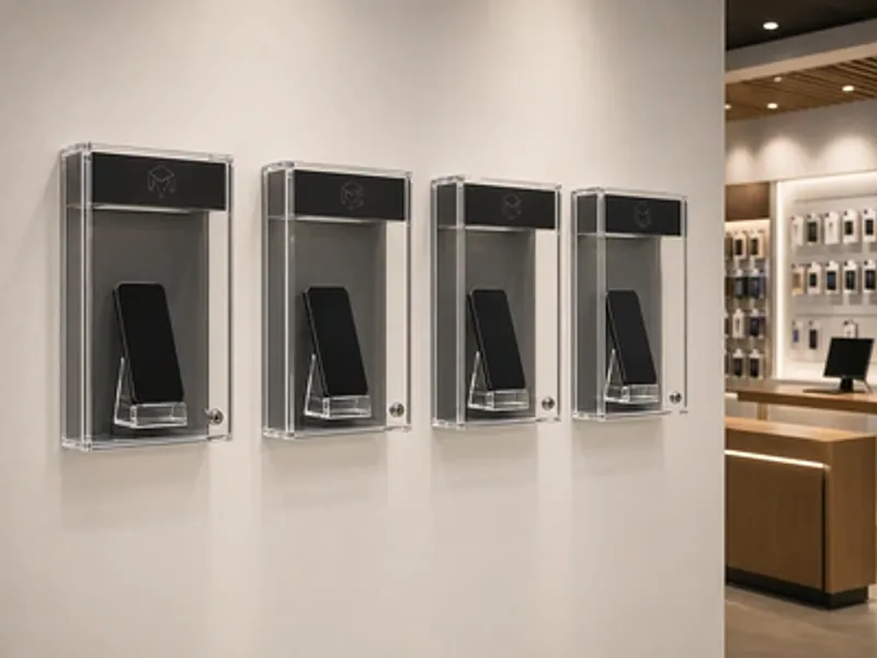 Retail Wall Merchandising — wall mounted acrylic display case use case